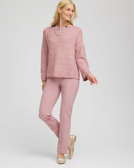 Chico's Collections Juliet Slim Trim Detail Ankle Pants