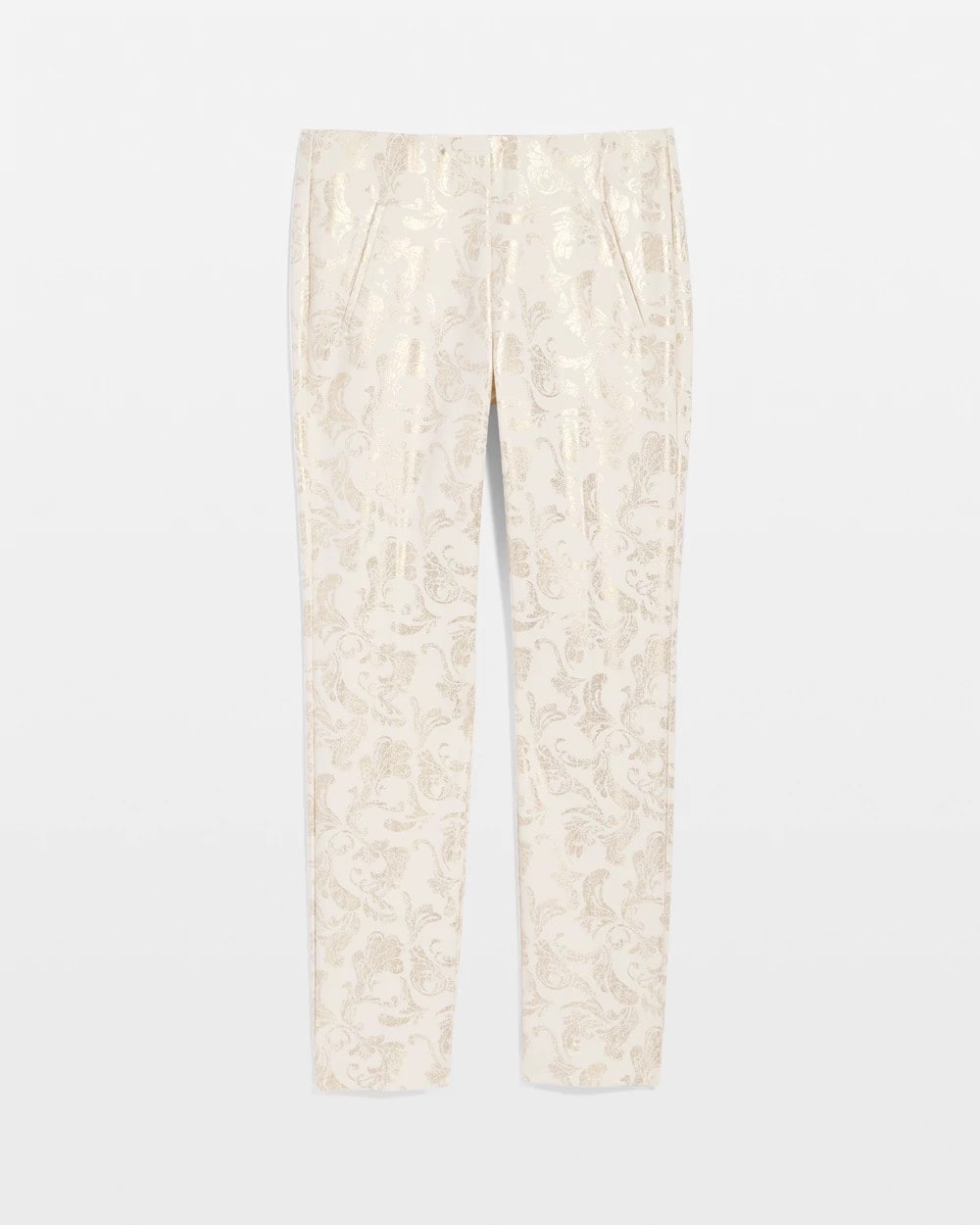 Chico's Collections Juliet Golden Foiled Slim Ankle Pants