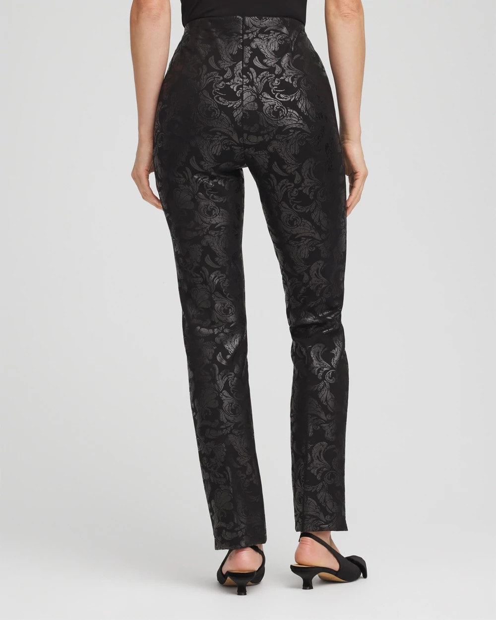 Chico's Collections Juliet Foiled Slim Ponte Pants