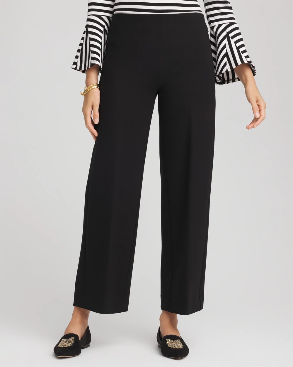 Chico's Collections Juliet Slim Wide-Leg Cropped Pants