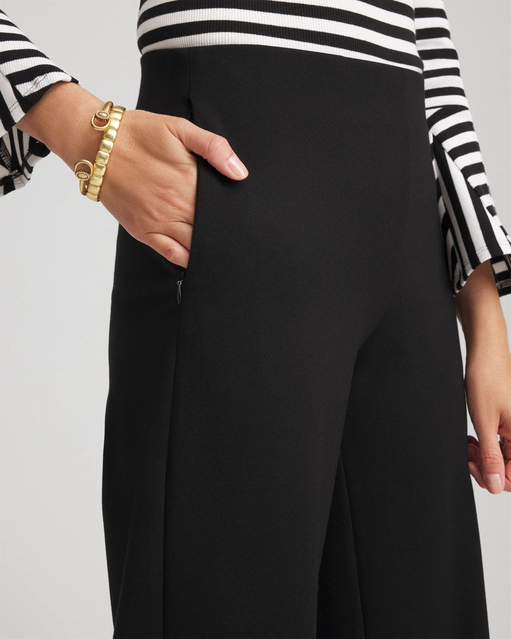 Chico's Collections Juliet Slim Wide-Leg Cropped Pants