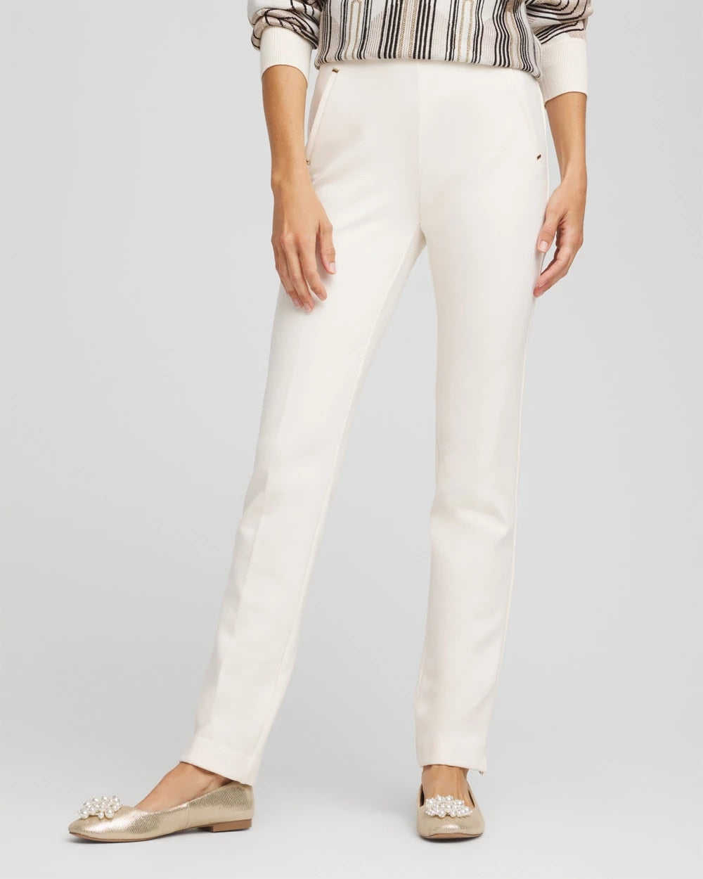 Chico's Collections Juliet Slim Trim Detail Pants