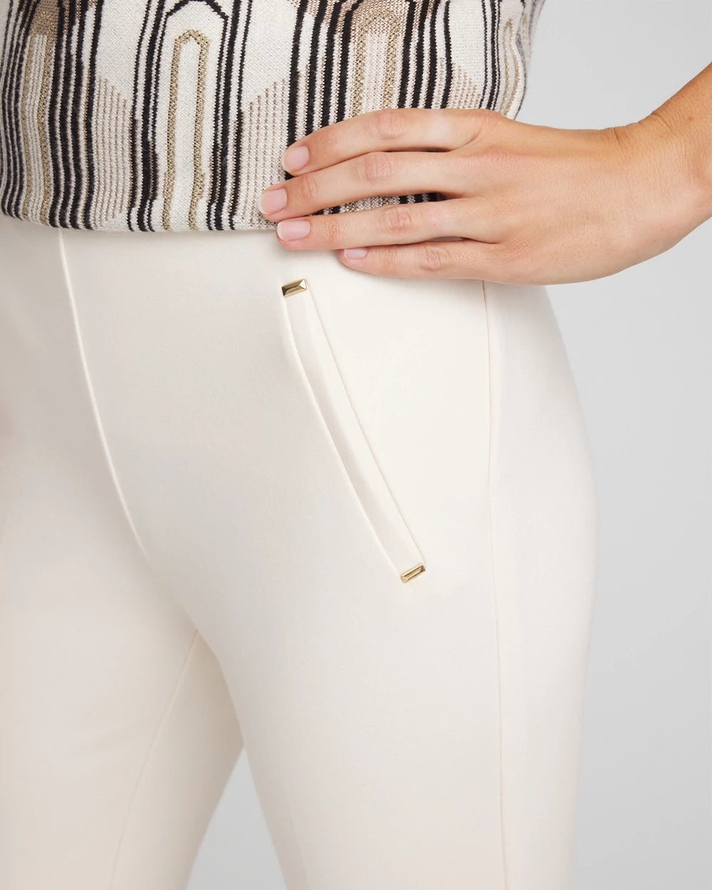 Chico's Collections Juliet Slim Trim Detail Pants