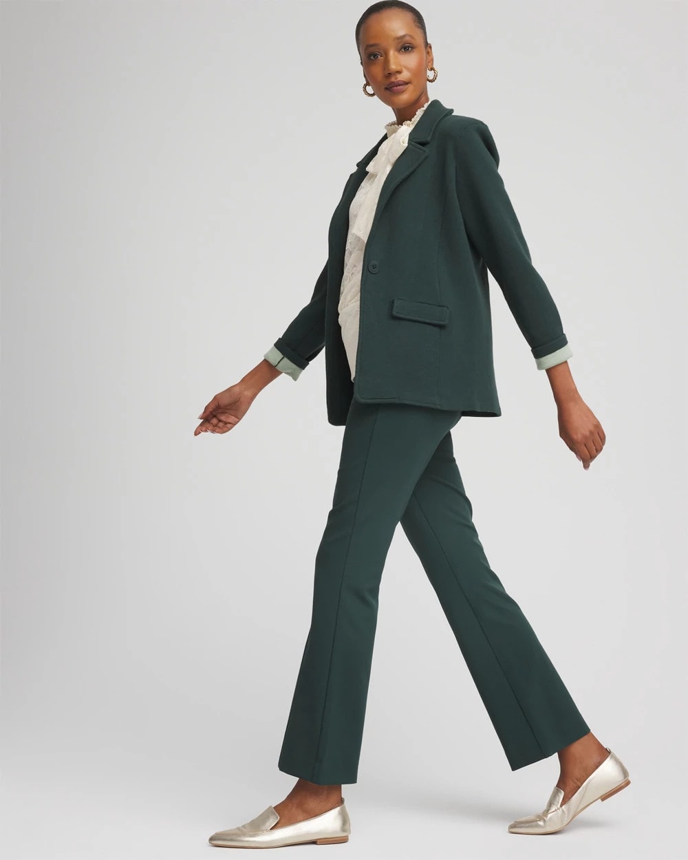 Chico's Collections Lightweight Juliet Flared Ankle Pants