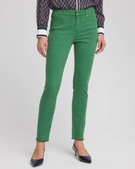 Chico's Collections Girlfriend Fray Hem Ankle Jeans