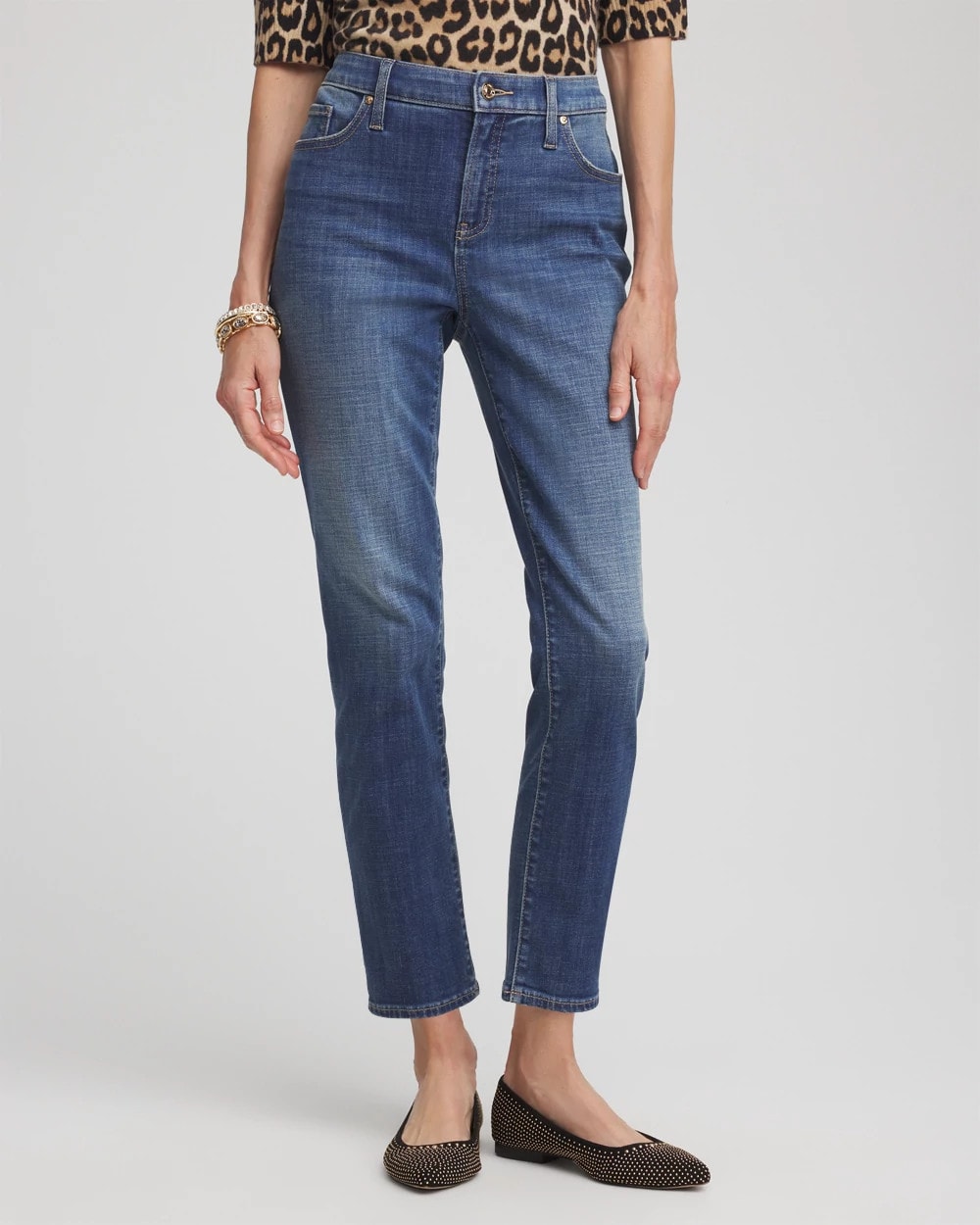 Chico's Collections Girlfriend Slim Cropped Jeans