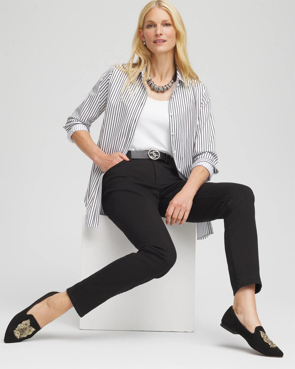 Chico's Collections Girlfriend Slim Ankle Jeans