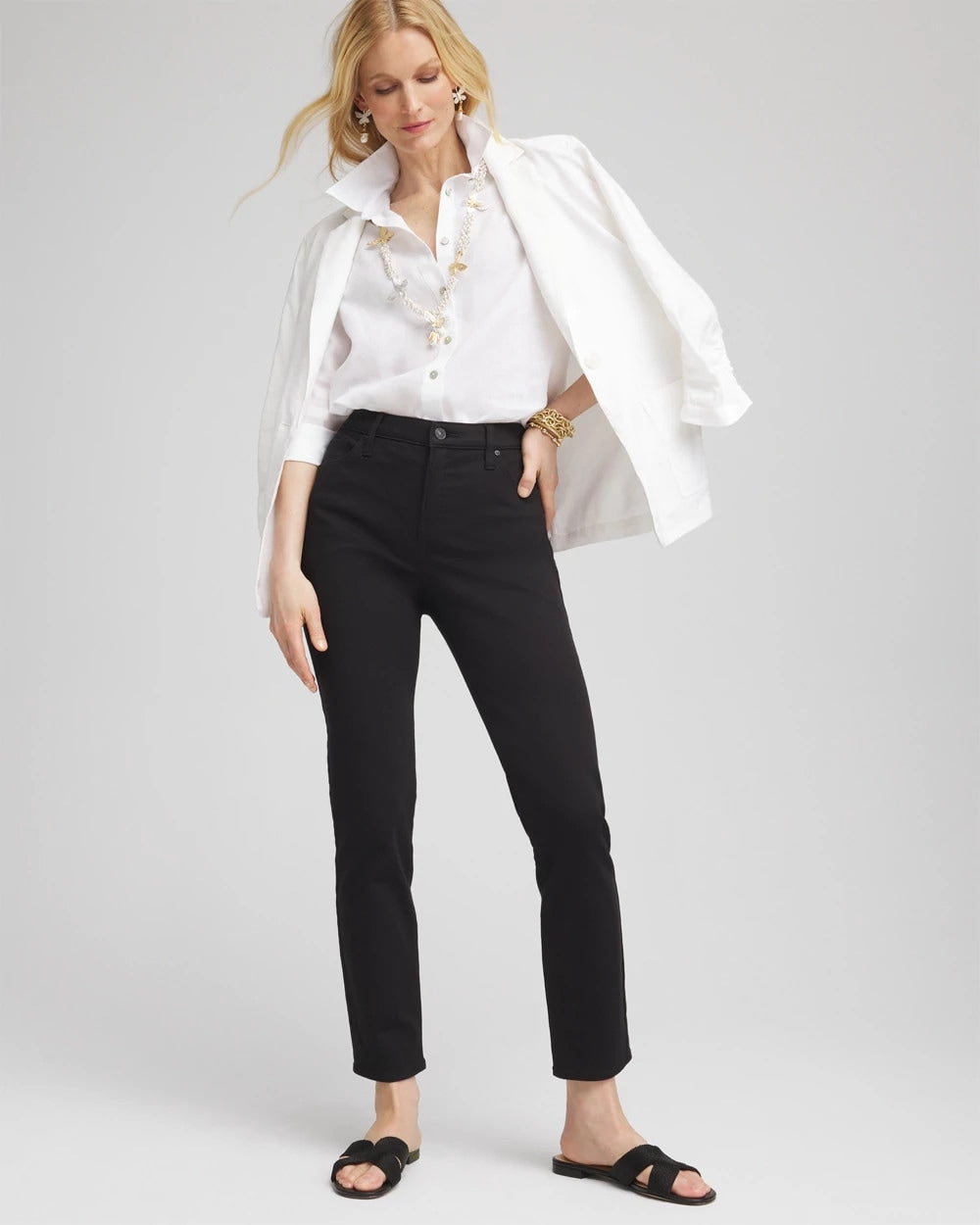 Chico's Collections Girlfriend Slim Ankle Jeans