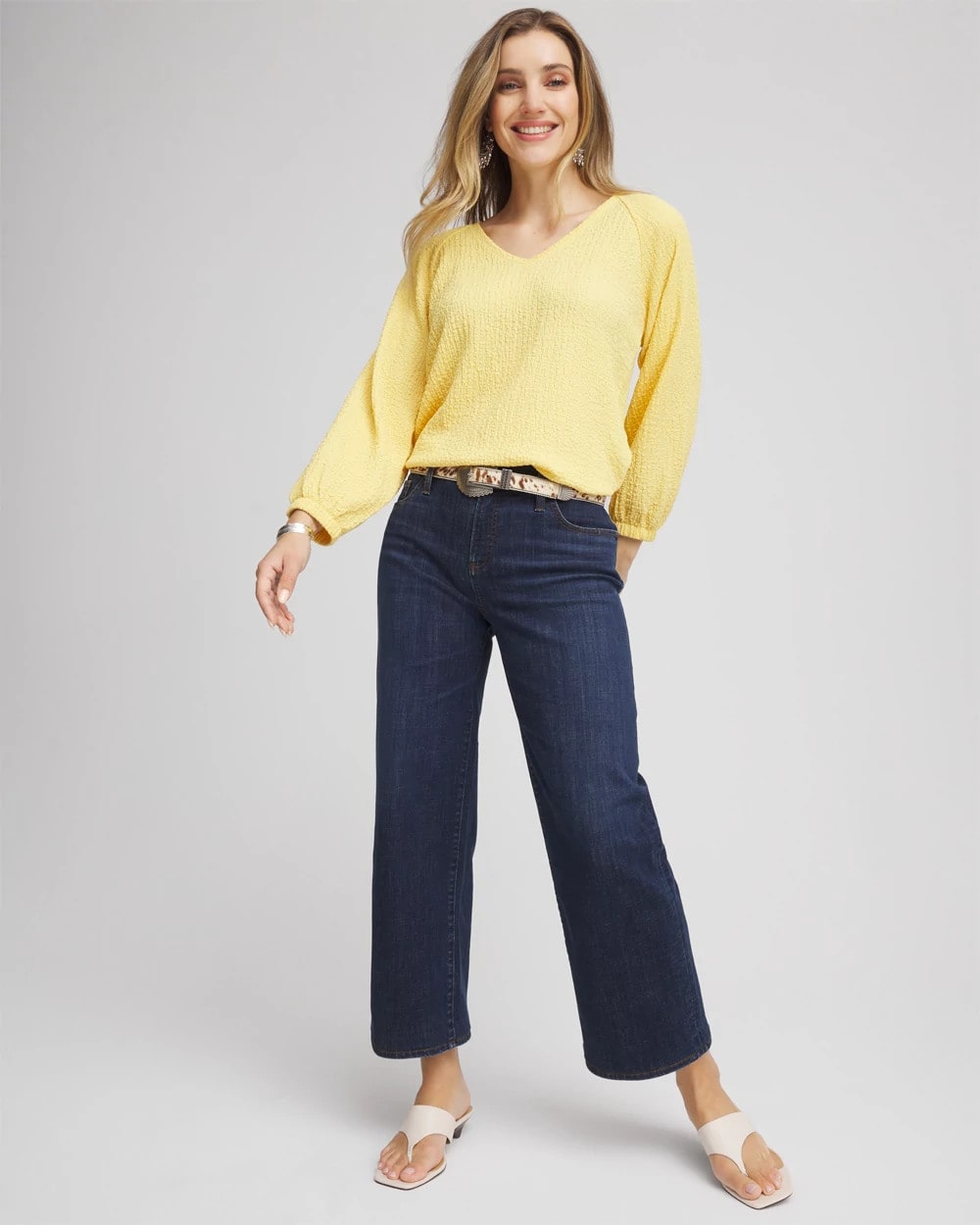 Chico's Collections Girlfriend Cropped Wide-Leg Jean