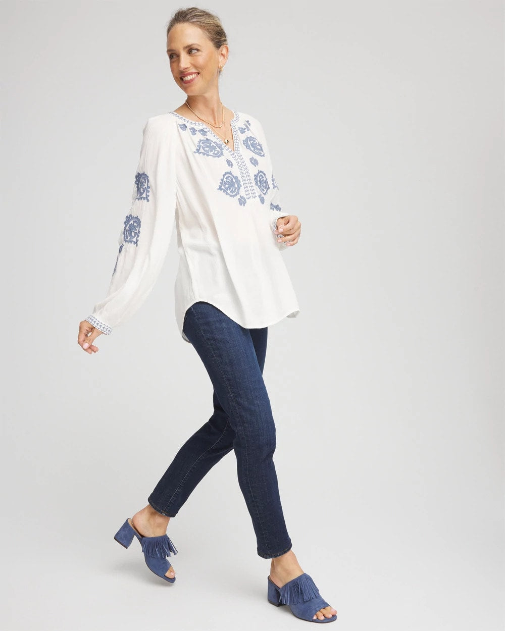 Chico's Collections Girlfriend Slim Ankle Jeans