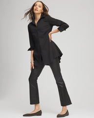 Chico's Collections Coated Girlfriend Cropped Flared Jeans