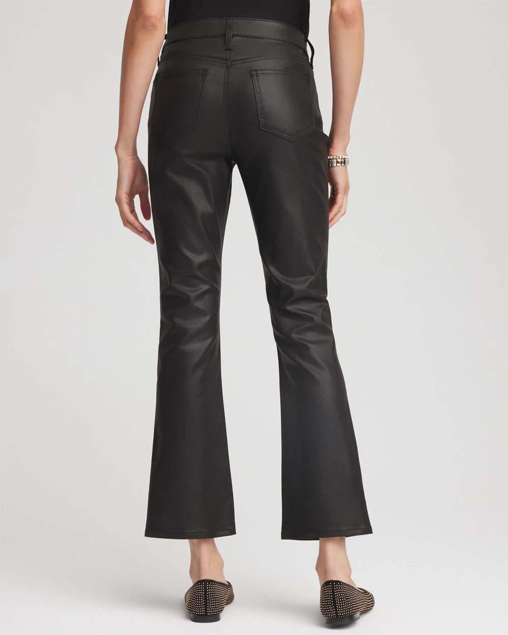 Chico's Collections Coated Girlfriend Cropped Flared Jeans