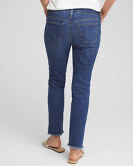 Chico's Collections Girlfriend Slim Frayed Ankle Jeans