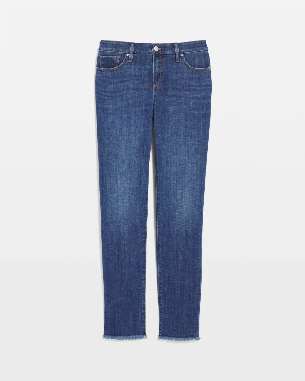 Chico's Collections Girlfriend Slim Frayed Ankle Jeans