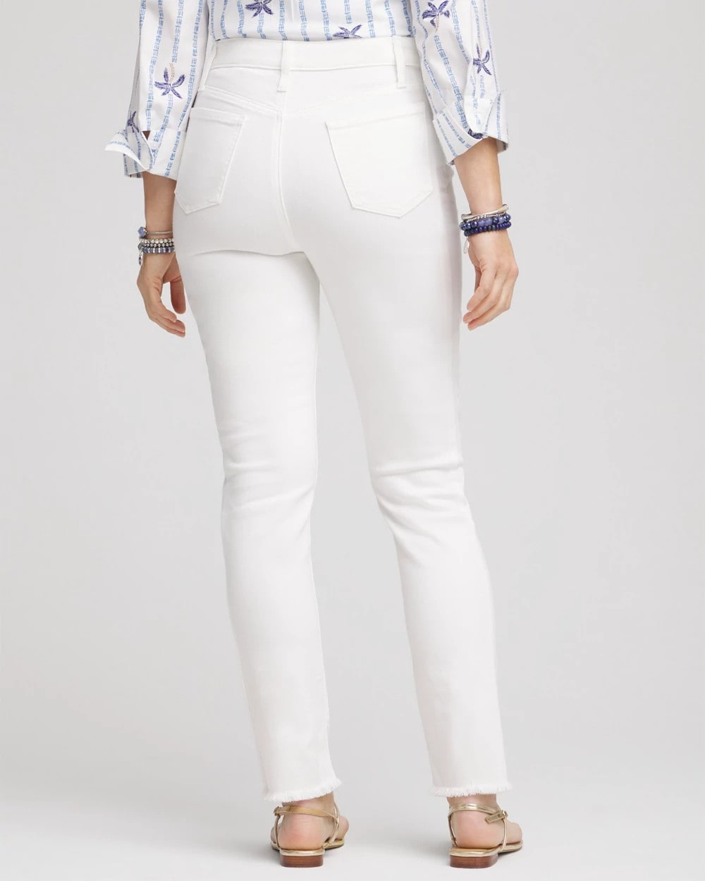 Chico's Collections No-Stain Girlfriend Frayed Ankle Jeans