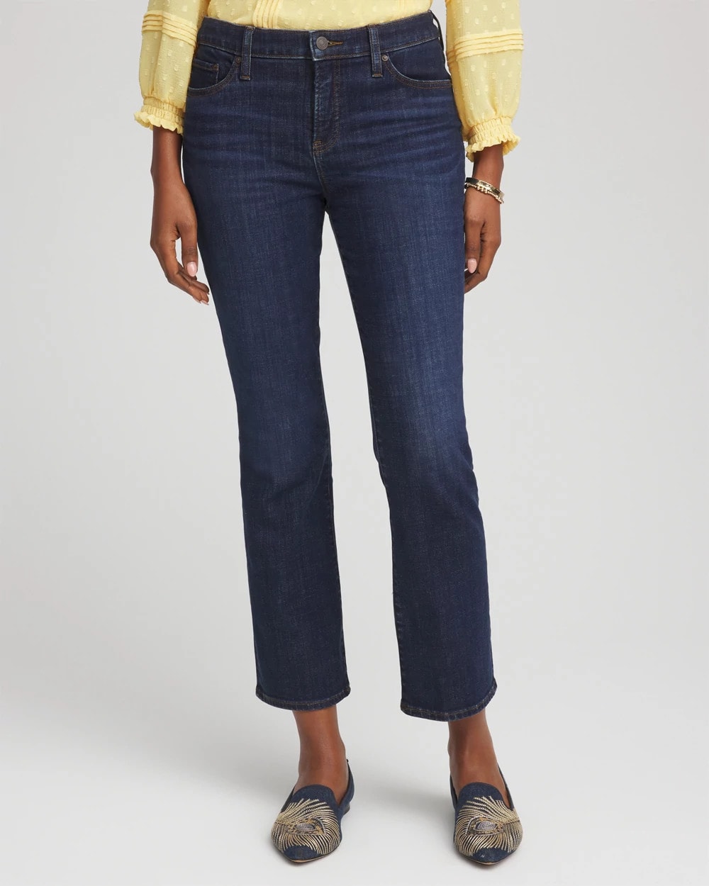 Chico's Collections Girlfriend Cropped Flared Jeans