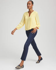 Chico's Collections Girlfriend Cropped Flared Jeans