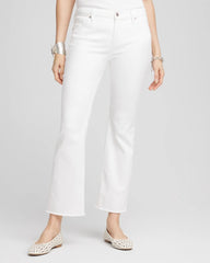 Chico's Collections No-Stain Girlfriend Frayed Flared Jeans