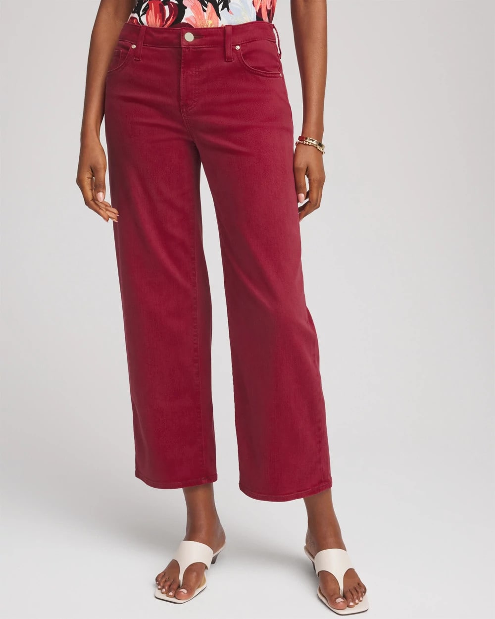 Chico's Collections Girlfriend Cropped Wide-Leg Jean